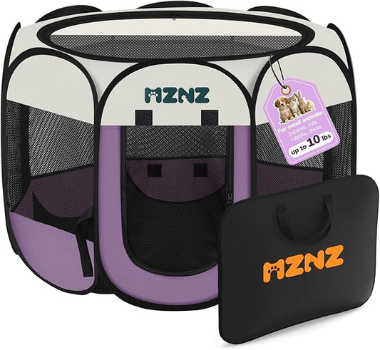 Dog Cat Playpen, Portable Small Animal Playpen Crate Indoor by MZNZ