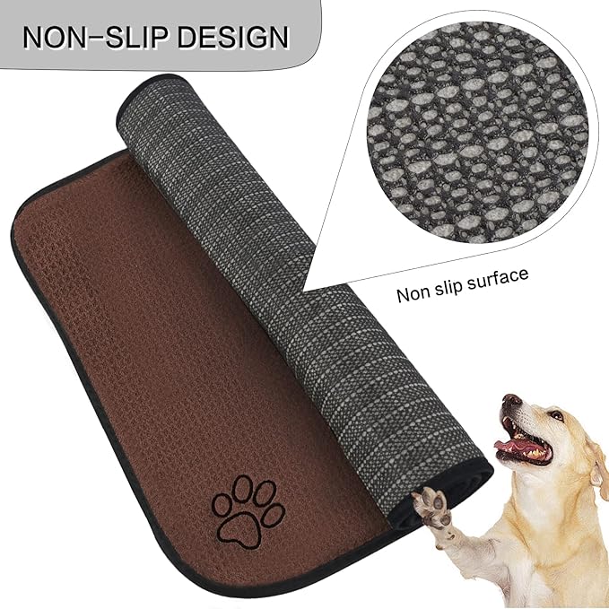 SINLAND Microfiber Extra-Large Pet Food Mat Dish Drying Mat Dog Feeding Mats - Image 3