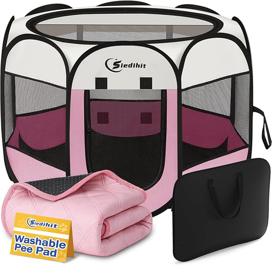 Siedihit Dog Cat Playpen, Puppy Pet Playpen Indoor by Siedihit
