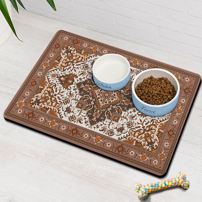 Pet Feeding Mat for Floors Waterproof Dog Mat for Food and Water Absorbent - Image 8