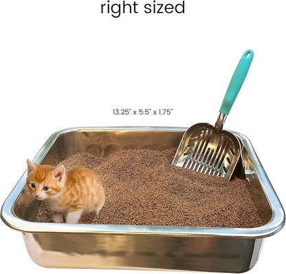 DuraScoop® Premium Multicat Cat Litter Scoop | Solid Metal | Litter Box Tray - Image 4
