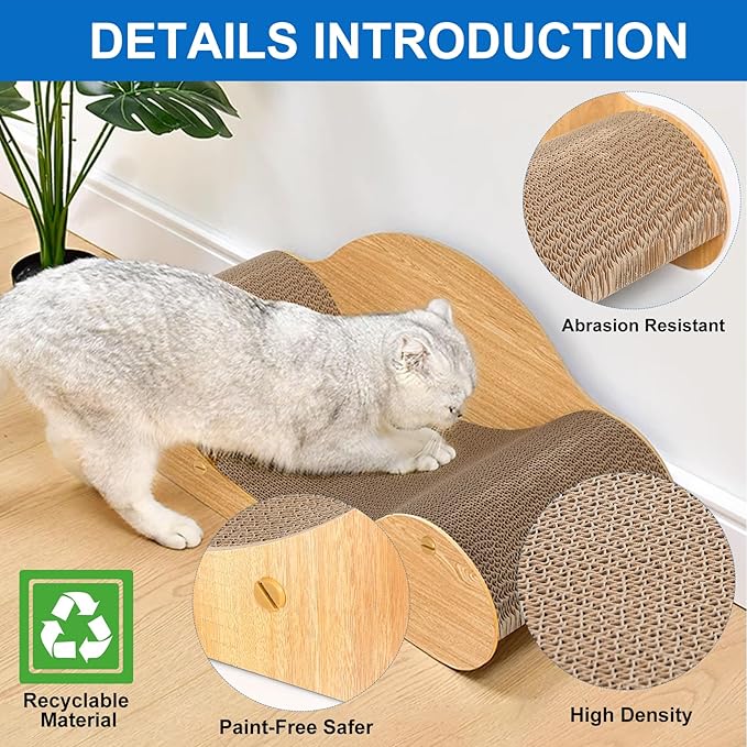 Simple Deluxe Cat Scratcher Cardboard Bed, Scratch Lounger - Image 5