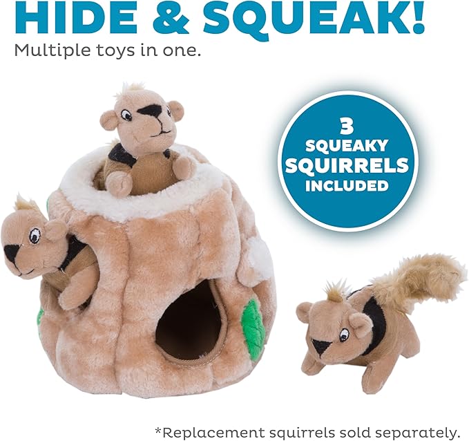 Outward Hound Hide-A-Squirrel Dog Toy – Interactive 2‑in‑1 Plush Puzzle - Image 3