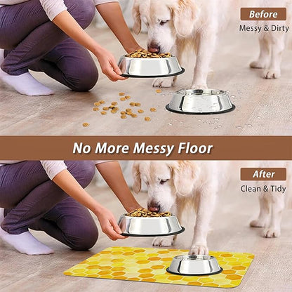 Honeycomb Bee Geometric Dog Food Mat - Image 5