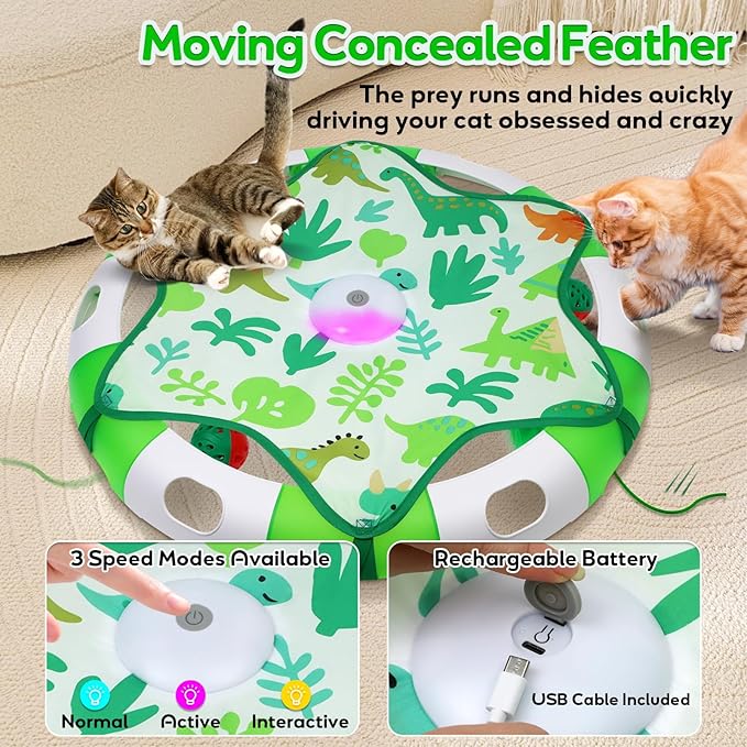 Cat Toys for Indoor Cats, Interactive Automatic Hide and Seek Toy, Moving - Image 5