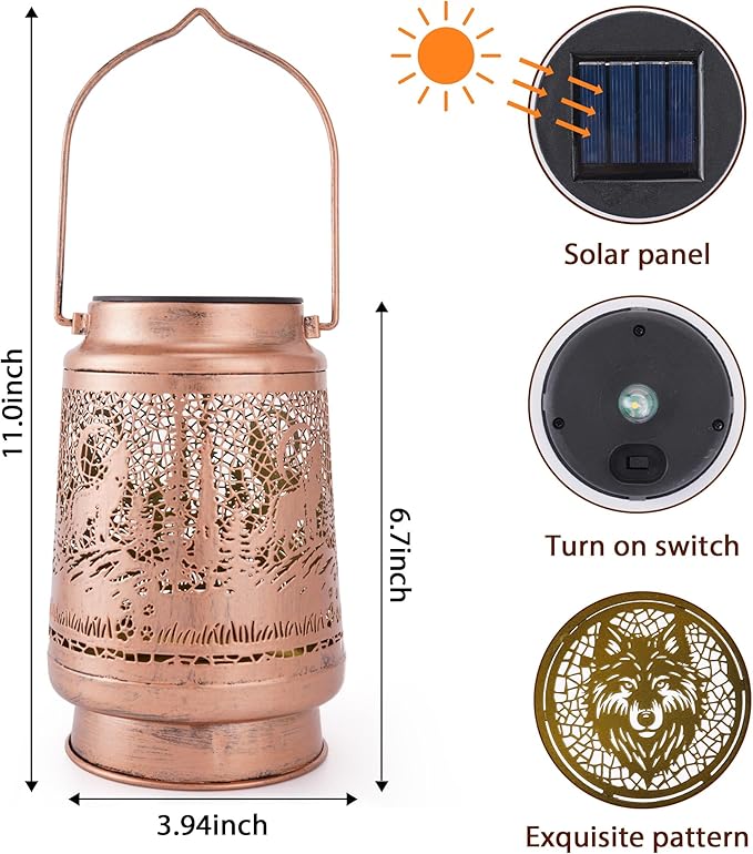 Wolf Solar Lanterns Outdoor Waterproof, Wolf Gifts - Image 2