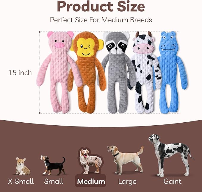 SHARLOVY No Stuffing Dog Toys 5 Pack, Crinkle Interactive Dogs Toy - Image 7