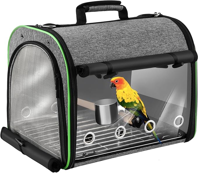 Bird Carrier Bag Bird Travel Cage Indestructible Stainless Steel Mesh, Bag by Suertree