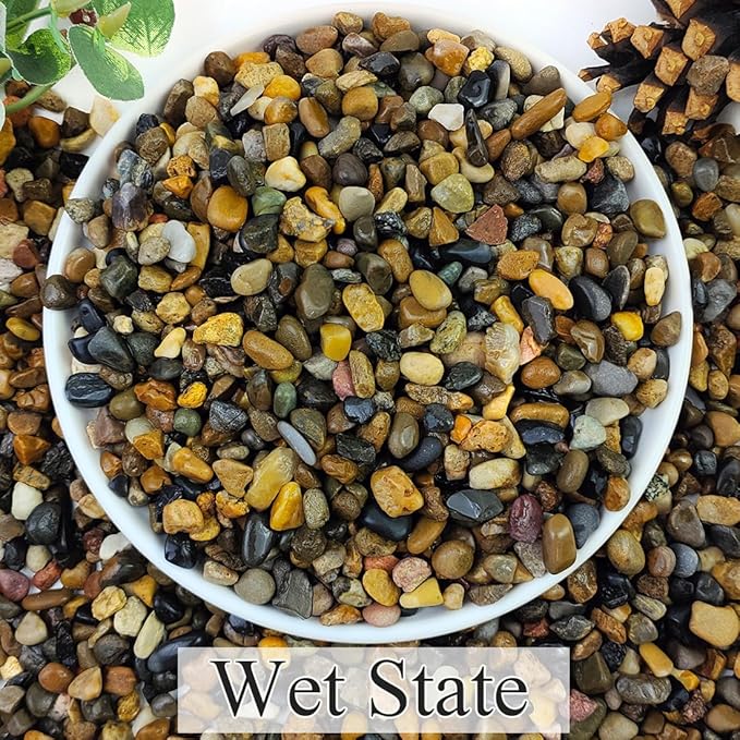 YISZM 5lbs Aquarium Gravel, 1/4" Fish Tank Gravel Natural River Rocks Succulent - Image 2