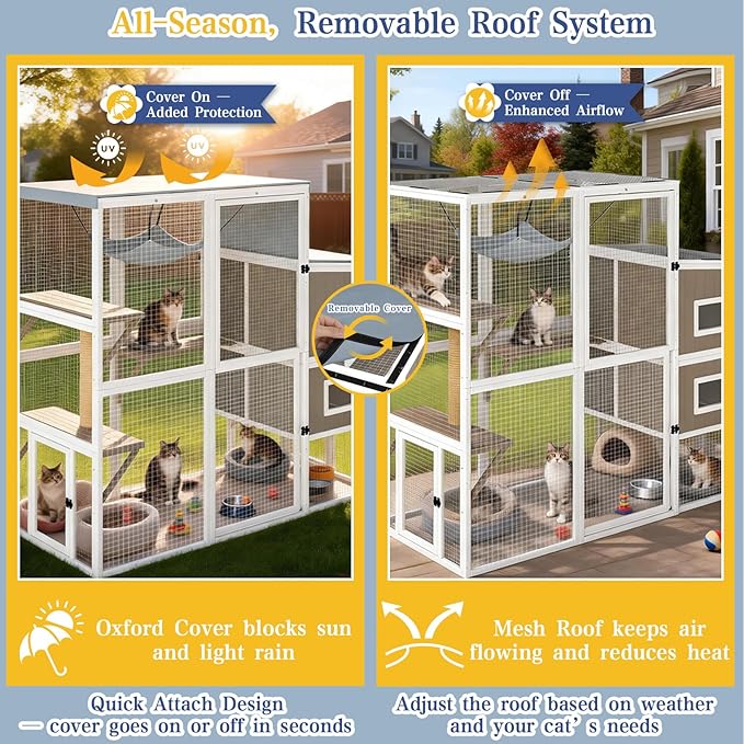 PetsCosset Large Catio Outdoor Cat Enclosure Large Cat House - Image 7