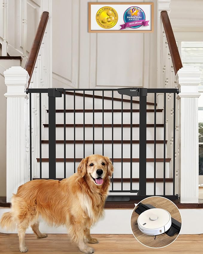 Cumbor 30-46" Baby Gate for Stairs, Mom's Choice Awards Winner-Auto Close Dog by Cumbor