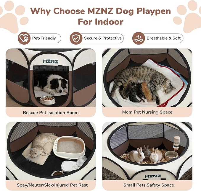 Dog Playpen, Portable Puppy Pet Crate Indoors - Image 4