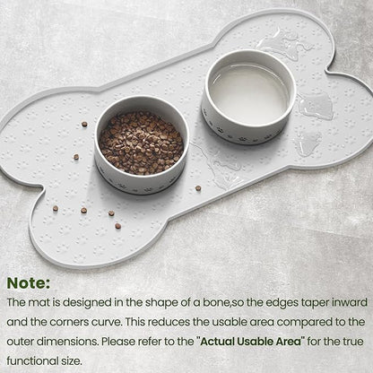 PWTAA Dog Food Mat Anti-Slip Silicone Dog Bowl Mat Thicker Pet Placemat - Image 3