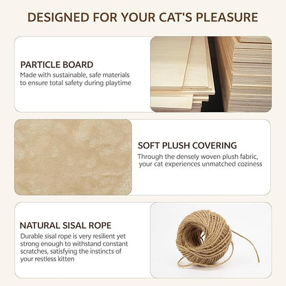 9-in-1 Cat Wall Shelves, Stable & Safe Wall Mounted Cats Shelf Furniture Set - Image 6