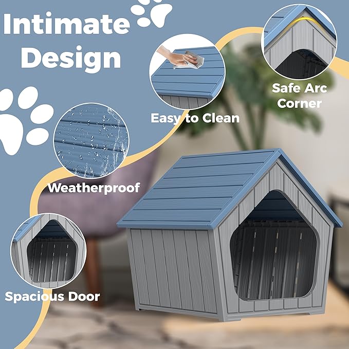 Dog House Indoor Outdoor Cat House Animal Shelter Water Resistant Easy Assembly - Image 3