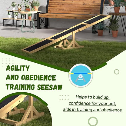 PawHut Wooden Dog Agility Seesaw - Image 6