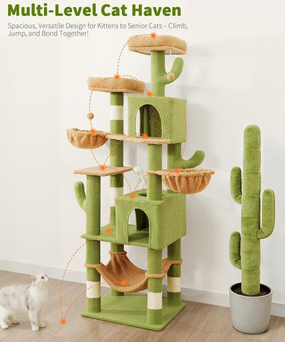 AMHANCIBLE Cactus Cat Tree, 70 Inch Tall Cat Tower - Image 5
