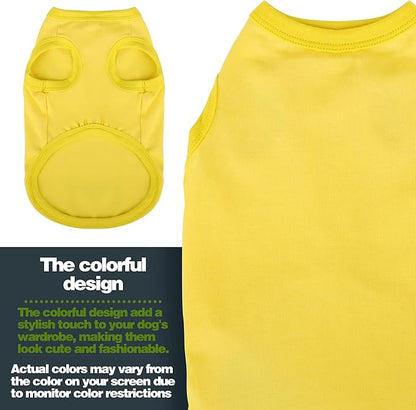 Paiaite 3 Pieces Plain Dog Shirt Sleeveless Puppy Cotton Dog Shirts Breathable - Image 4