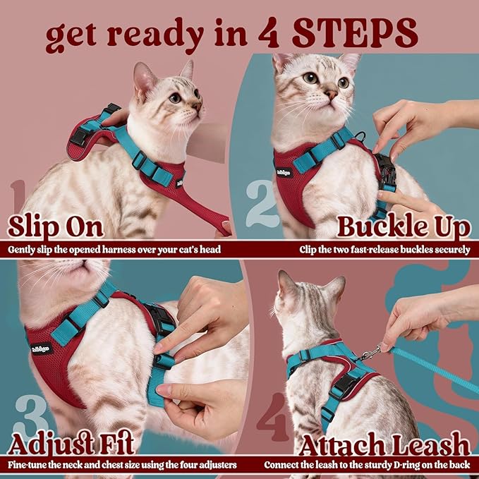 rabbitgoo Cat Harness and Leash Set, Escape Proof Vest Harness - Image 8