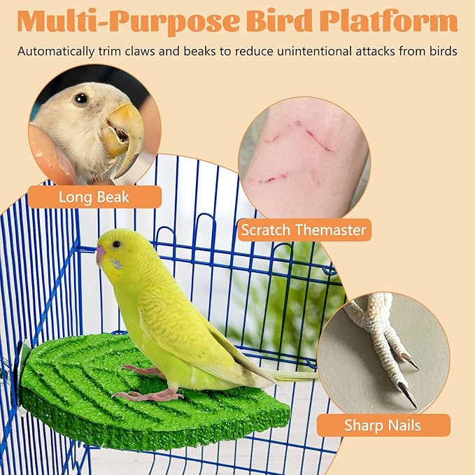 3 Pcs Parrot Perch Resin Bird Beak Grinding Stone Leaf Shape Perch Stand Foot - Image 6