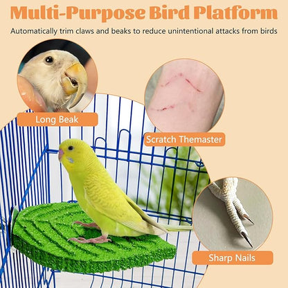 3 Pcs Parrot Perch Resin Bird Beak Grinding Stone Leaf Shape Perch Stand Foot - Image 6