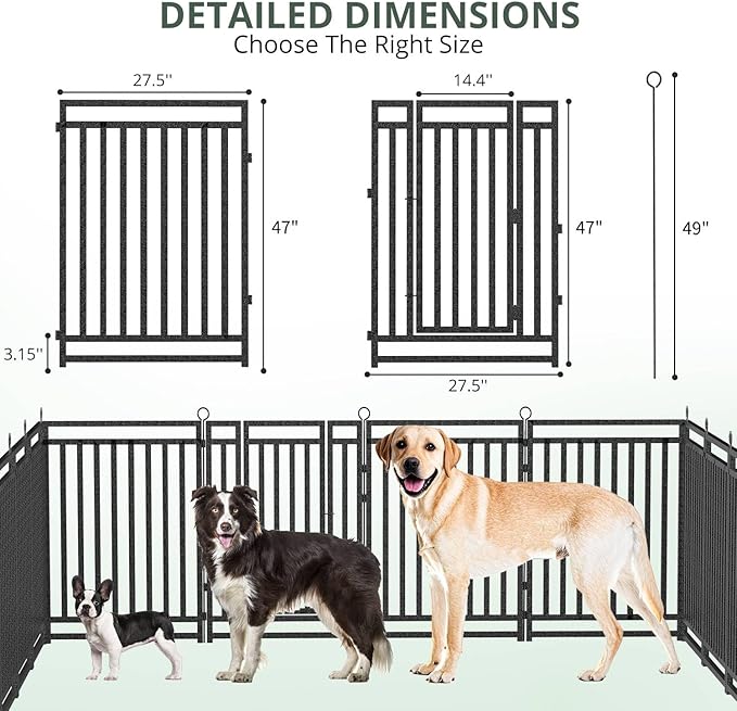Dog Fence Outdoor Indoor, 47 Inch Height 40 Panels Dog Playpen - Image 4