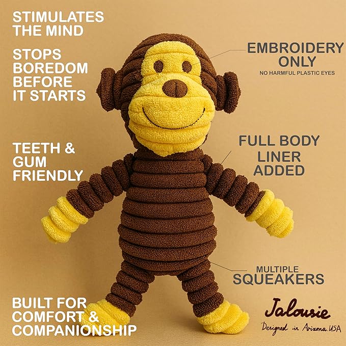 Jalousie Plush Toys Assortment Value Bundle Puppy Pet Mutt Squeak Toy - Image 4