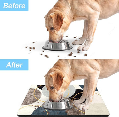 Rnivvi Dog Food Mat, Cute Anti-Slip Rubber Pet Feeding Rug Protect Floors - Image 6
