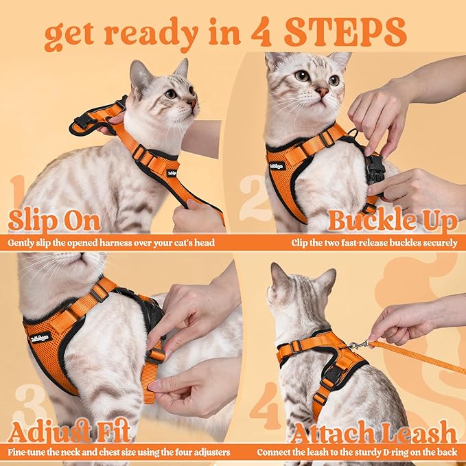 rabbitgoo Cat Harness and Leash Set, Escape Proof Vest Harness - Image 8