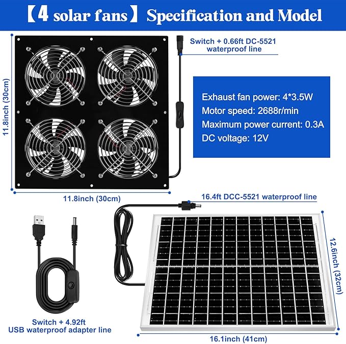 Solar Exhaust Fan for Chicken Coop & Powered Fan - Image 7