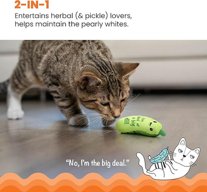 Catstages Crunchy Pickle Kicker Cat Toy – Plush Crinkle Toy - Image 4