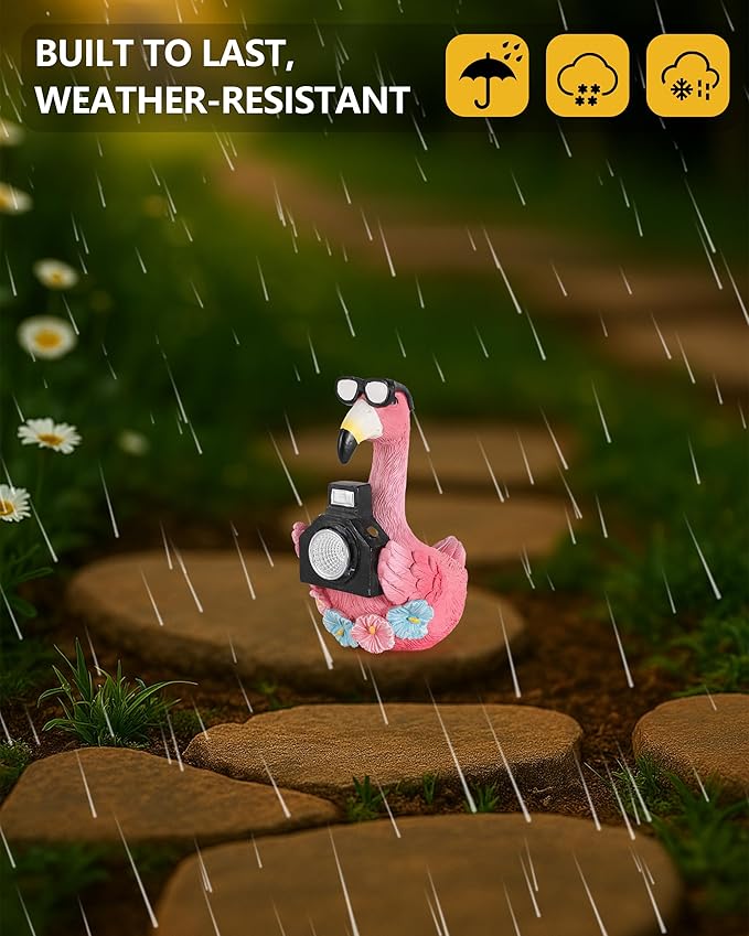 GoGnome Solar Flamingo Garden Statue - Image 8