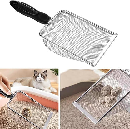 Cat Litter Scoop, Stainless Steel Cats Sturdy Mesh Scooper Kitty Metal Scooper - Image 5