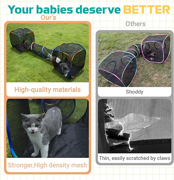 Outdoor Rainbow Cat Enclosures Playground, Outside House - Image 5