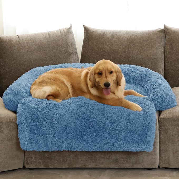 GGIB Calming Dog Bed Fluffy Plush Dog Mat by GGIB