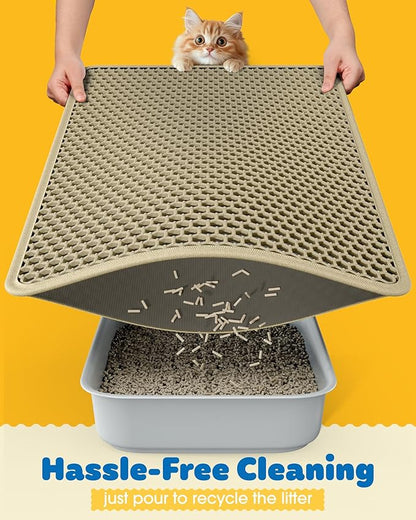 Cat Litter Mat - 30'' x 24'' Large Litter Trapping Mat, Waterproof, Urine-Proof - Image 4