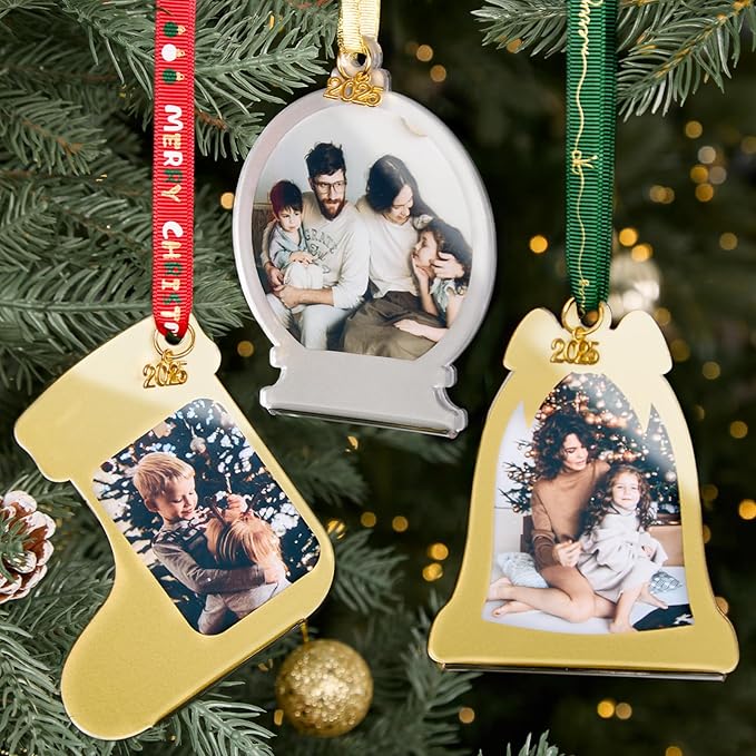 UNIQOOO Jingle Bell Christmas Acrylic Picture Frame Ornaments - Image 2