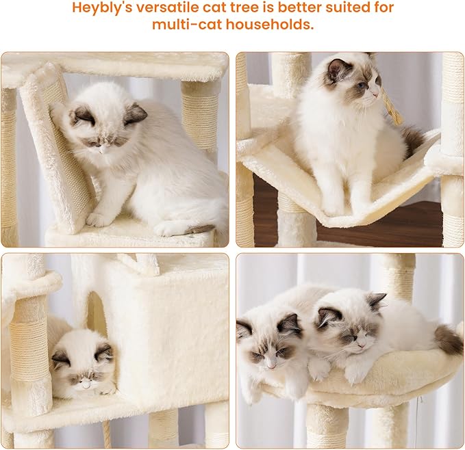 Heybly Cat Tree, 68 inch Multi-Level Cat Tower - Image 7