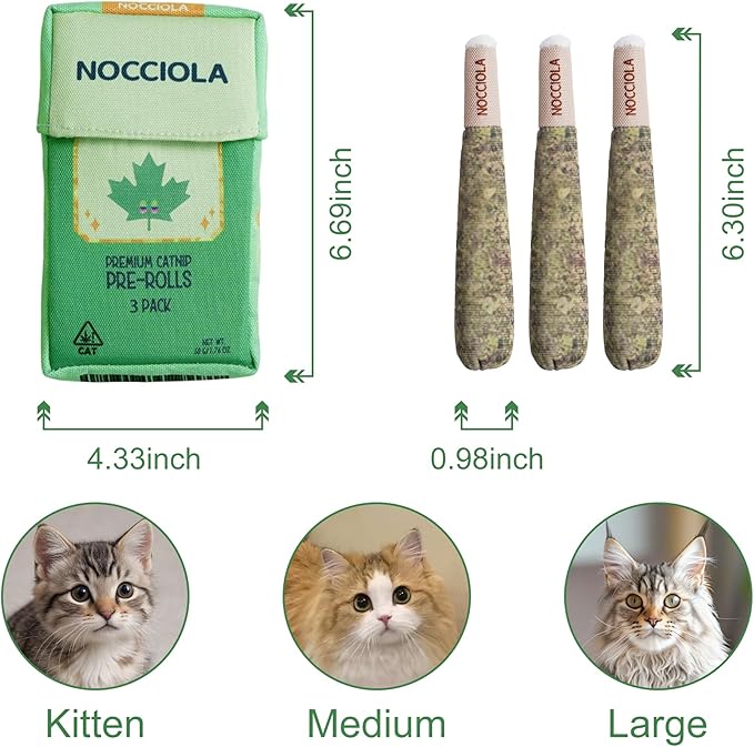 Nocciola 3 Pack Catnip Toys for Cats, Funny Cat Toys Filled - Image 2