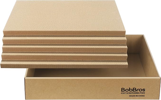 5 Packs in 1 XL Cat Scratcher, Cat Scratching Pad, Double Sided Cardboard Cat by BobBros