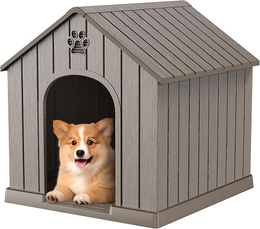 VIXZEN Dog House Outdoor, 26 Inch Resin Dog House Indoor Small Dog by Vixzen