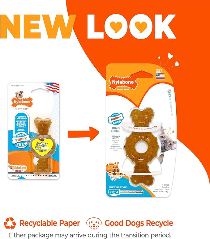 Nylabone Ring Bone Chew Toy for Puppies, Puppy Teething Toys, Puppy Enrichment - Image 2