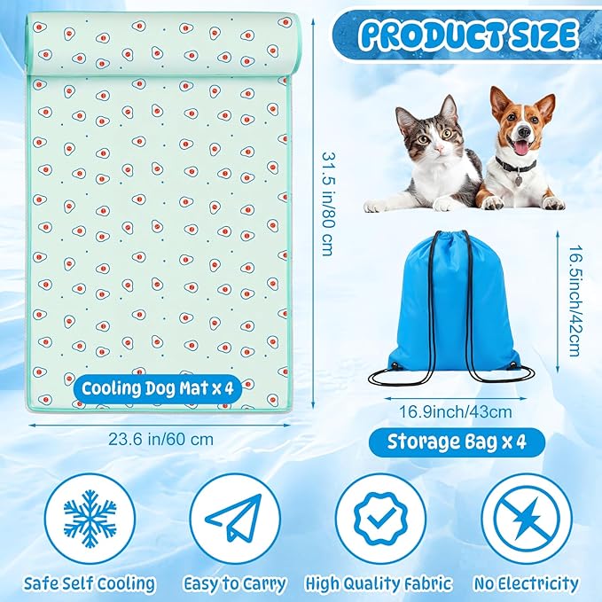 DoubleFill 4 Pack Cooling Pet Mats 23.6" x 31.5" Cooling Dog Beds - Image 2