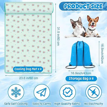 DoubleFill 4 Pack Cooling Pet Mats 23.6" x 31.5" Cooling Dog Beds - Image 2