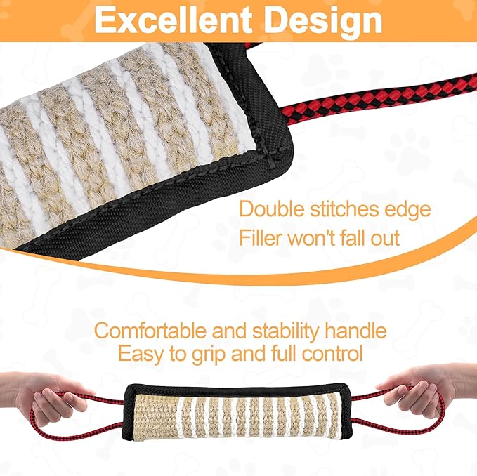 ToLanbbt Dog Tug Toy Bite Jute Pillow Pull Toy - Image 4