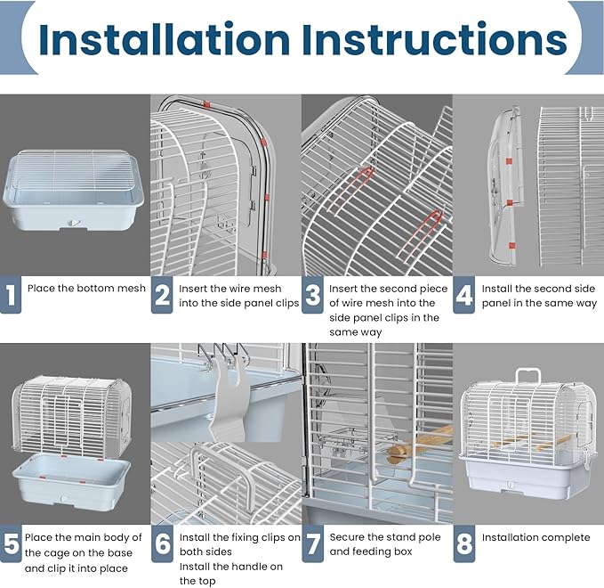 Travel Bird Carrier Cage, Transparent Parakeet Cage, Small Portable Bird Cage - Image 9