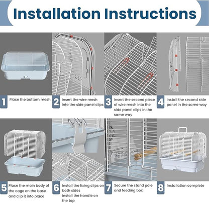 Travel Bird Carrier Cage, Transparent Parakeet Cage, Small Portable Bird Cage - Image 9