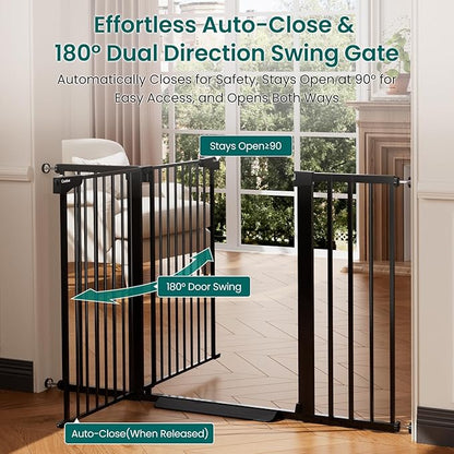 Cumbor 36" Extra Tall Baby Gate, 30-54" Wide Dog Gates - Image 5