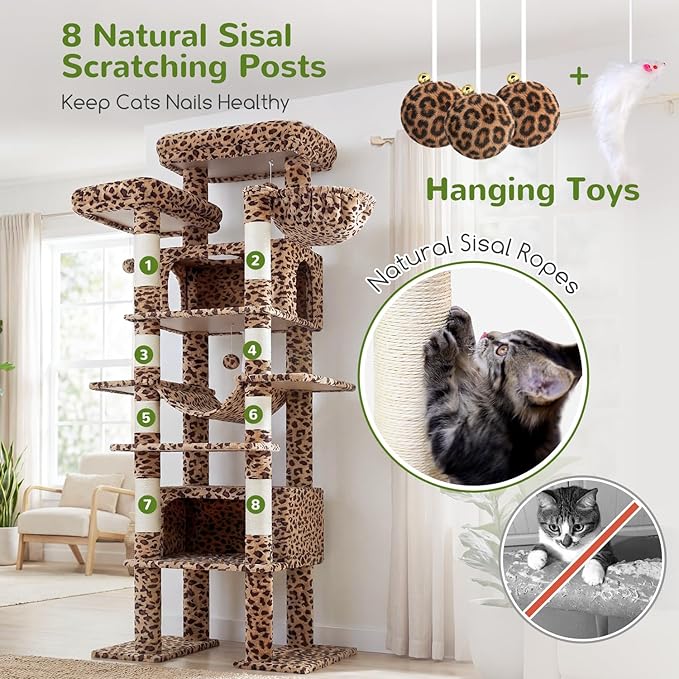 Globlazer XXL Giant Cat Tree, 83 Inch Heavy Duty Tall Cat Tower - Image 5