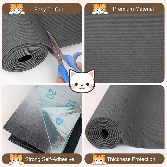 Cat Scratch Furniture Protector, 78.7"x15.8" Trimmable Anti-Scratch Mat - Image 3
